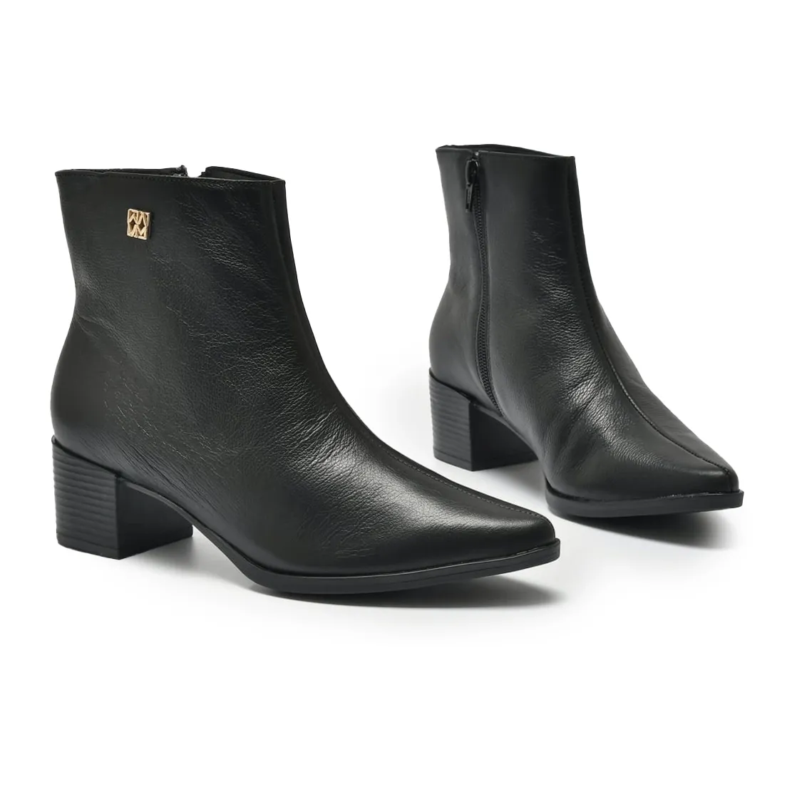 Via Marte Bota 231-007-01 Preto Couro -1-